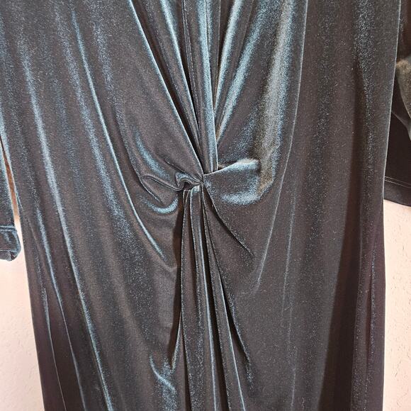 Calvin Klein Green Velvet Dress Waist Knot Plus Size 20W Holiday Party Office - Picture 3 of 10